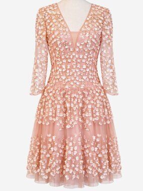 💋Sublime BCBG Blush Dress | Enchanting Sheer Overlay | Size 4 | Ultra Special